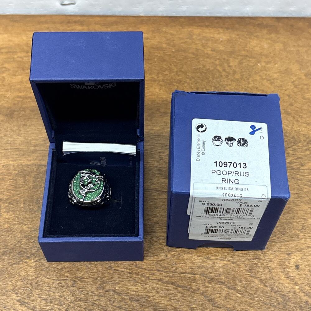 Disney Swarovski Pirates Of The Caribbean Dragon Ring PGOP/RUS RING Size 8 NIB